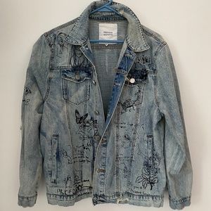 Denim hand drawn jacket